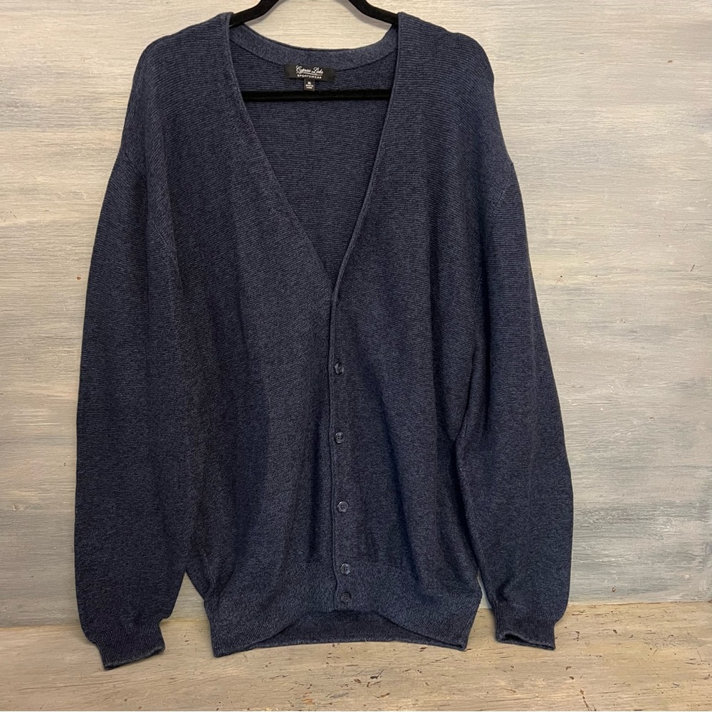 Cypress Links Sportswear Mens Navy Blue Cardigan Sweater XL‎ Like New